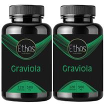 Kit 2 Graviola 120 Capsulas 500mg Ethos Nutrition