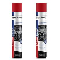 kit 2 Graxa de Lítio Spray Branco 250ml - Chemicolor kit 2 Graxa de Lítio Spray Branco 250ml - Chemicolor