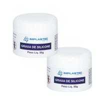 Kit 2 Graxa Silicone Dielétrica Implastec Lubrificantes Especiais IGS200 50g Para Equipamentos De Laboratório