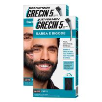 Kit 2 Grecin 5 Barba e Bigode Gel Tonalizante Preto