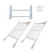 Kit 2 Grelhas Inox 70x50 Com Suporte De Inox Barras Alumíni