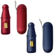 kit 2 guarda-chuva cápsula com proteção solar uv de aluminio compacto mini sombrinha resistente - shopmanu