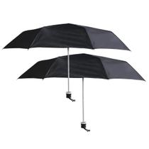 Kit 2 guarda chuva sombrinha simples preto portátil