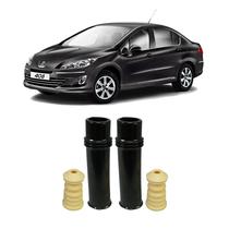 Kit 2 Guarda Pó + Batente Traseiro Peugeot 408 2013-2015