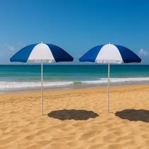 Kit 2 Guarda Sol De Praia 1,80 Metros Mor Azul Em Branco Mor Kit 2 Guarda Sol De Praia 1,80 Metros Mor Azul Em Branco Mor