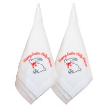 Kit 2 Guardanapo Páscoa Coelho Branco 45X45Cm Rafimex