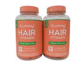 Kit 2 Gummy Hair Suplemento Alimentar Melancia 60 Gomas 180g