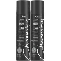 Kit 2 Hair Spray Charming Cless Extra Forte 72h Laque Jato Seco Antiúmidade Fixador Cabelo 150ml Kit 2 Hair Spray Charming Cless Extra Forte 72h Laque Jato Seco Antiúmidade Fixador Cabelo 150ml