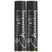 Kit 2 Hair Spray Charming Cless Extra Forte 72h Laque Jato Seco Antiúmidade Fixador Cabelo 400ml