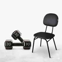 Kit 2 halter 10kg cadeira para exercicio em casa fitness musculacao treino funcional forca completo profissional