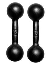 Kit 2 Halteres 2Kg Ferro Fundido Musculação Academia Alui