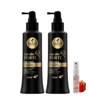 Kit 2 Haskell Cavalo Forte Tônico Ativador Força Brilho Crescimento 120 ML + Presente Lourre 15ml
