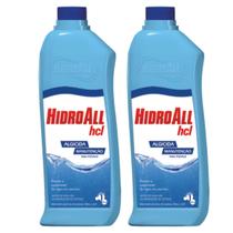 Kit 2 HCL Algicida Manutenção Eliminador de Algas Hidroal 1l