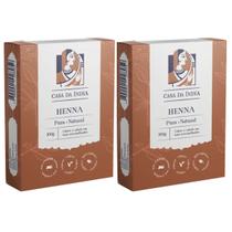 Kit 2 Hennas 100% Natural Powder Casa da Índia Em Pó Para Cabelos