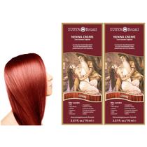 Kit 2 Hennas Creme Coloração Cobre para os cabelos, 70mL cada, Surya Brasil, Cobre os fios Brancos