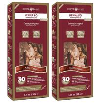 Kit 2 Hennas em Pó Natural - Cor Acaju - 50g - Surya Brasil