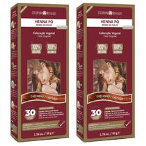 Kit 2 Hennas em Pó Natural - Cor Castanho - 50g - Surya Brasil Kit 2 Hennas em Pó Natural - Cor Castanho - 50g - Surya Brasil