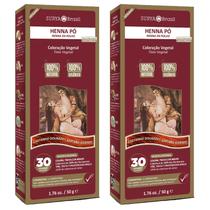 Kit 2 Hennas em Pó Natural - Cor Castanho Dourado - 50g - Surya Brasil Kit 2 Hennas em Pó Natural - Cor Castanho Dourado - 50g - Surya Brasil