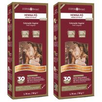 Kit 2 Hennas em Pó Natural - Cor Louro Champagne - 50g - Surya Brasil Kit 2 Hennas em Pó Natural - Cor Louro Champagne - 50g - Surya Brasil