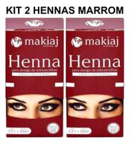 Kit 2 Hennas Makiaj Para Sobrancelhas Marrom