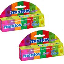 Kit 2 Hidratante e Regenerador Labial Mentos Efeito Gloss Aroma Rainbow 10g