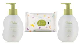 Kit 2 Hidratantes 200ml +1 Lenço Umedecido 50 Folhas Mamãe e Bebê - Natura