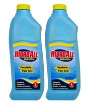 Kit 2 Hidrofloc Hidroall Tripla Ação HCL Piscinas 1L Kit 2 Hidrofloc Hidroall Tripla Ação HCL Piscinas 1L