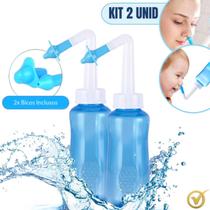 Kit 2 Higienizador Nasal Rinite Sinusite Limpador Irrigador De Nariz 300ml