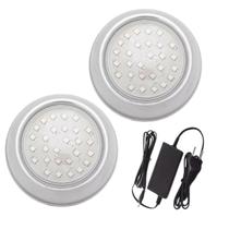 Kit 2 Hiper Led 15W Branco Inox Frente Baixa E Fonte