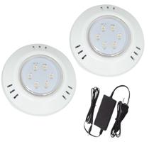 Kit 2 Hiper Led 9W Branco Abs Piscina E Fonte 2A Kit 2 Hiper Led 9W Branco Abs Piscina E Fonte 2A