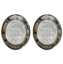 Kit 2 hiper led 9w inox 316 rgb brustec para piscina