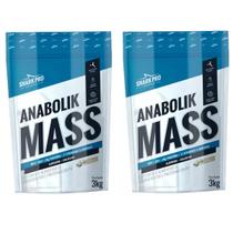 Kit 2 Hipercalorico Anabolik Mass Pouch Sabor Baunilha 3kg Shark Pro