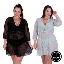 Kit 2 Hobby Plus Size Tule e Renda - c5 KIT 2 IZA PLUS PRETO VERDE Kit 2 Hobby Plus Size Tule e Renda - c5 KIT 2 IZA PLUS PRETO VERDE