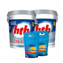 Kit 2 hth 10 em 1 2 weekend p/ sanitização e tratamento piscina