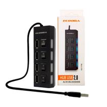 Kit 2 HUB USB 2.0 Alta Velocidade Ecooda EC1750