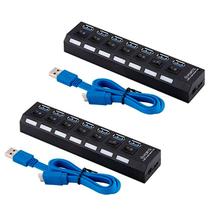 Kit 2 Hubs USB 3.0 Extensor 7 Portas Multi Led Indicador LT-H007