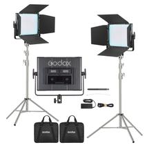 Kit 2 Iluminador Led Godox Ldx50r 65w Rgb Com Abas + Tripé Inox Kit 2 Iluminador Led Godox Ldx50r 65w Rgb Com Abas + Tripé Inox