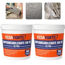 Kit 2 Impermeabilizante Em Pó Ultra Veda Forte 800g Anti Umidade