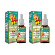 Kit 2 ImuniTrix Infantil Vitaminas C D Zinco 2x30ml Morango Flora Nativa
