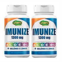 Kit 2 Imunize Selenio Zinco Vitaminas A B C D E Unilife 60 Capsulas