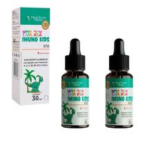 Kit 2 Imuno Kids Vit A D3 C B6 B9 B12 Zinco 2x30 ml Morango Floral Ervas do Brasil
