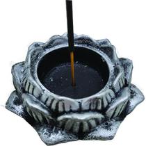 Kit 2 Incensários Castiçal Flor De Lótus Ouro Grande 13053