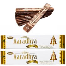 Kit 2 Incensos Massala Aaradhya Nikhils + Suporte p/ incenso Kit 2 Incensos Massala Aaradhya Nikhils + Suporte p/ incenso
