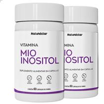 Kit 2 Inositol Vitaminas Suplemento Alimentar concentrado 100 Puro Natural 120 Cápsulas Original