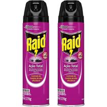 Kit 2 Inseticidas Aerossol Raid Ação Total 285ml