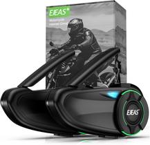Kit 2 Intercomunicador Ejeas Q8 Par Fone Bluetooth Moto Capacete Conecta Até 6 1000m Bateria 29hs