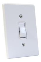 KIT 2 Interruptor 1 Tecla C/ Placa Apagador Simples Br