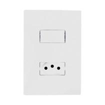 Kit 2 Interruptor 1 Tecla Simples e Tomada Bco 10A - I9 Kit 2 Interruptor 1 Tecla Simples e Tomada Bco 10A - I9
