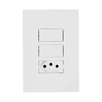 Kit 2 Interruptor 2 Teclas Simples e Tomada Bco 20A I9