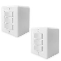 Kit 2 Interruptor com 3 três tecla de sborepor ilumi 250V 6A Kit 2 Interruptor com 3 três tecla de sborepor ilumi 250V 6A